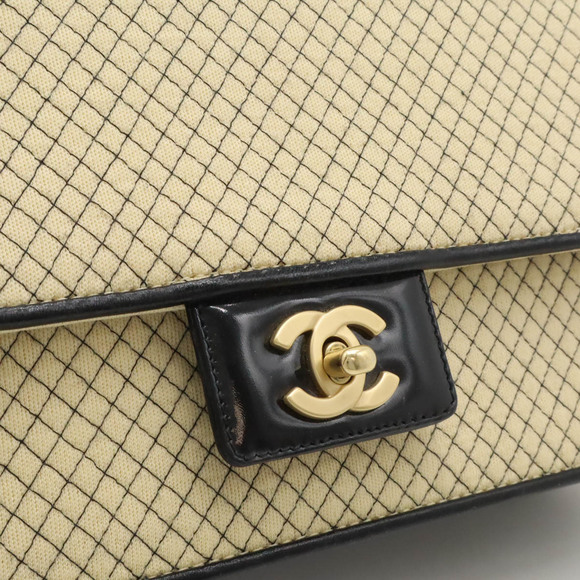 Chanel Micro Quilted Chain Shoulder Bag Cotton Jersey Beige - Picture 9 of 9